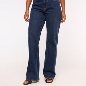 NWT Abercrombie Dark Wash Curve Love Jeans 90s Relaxed